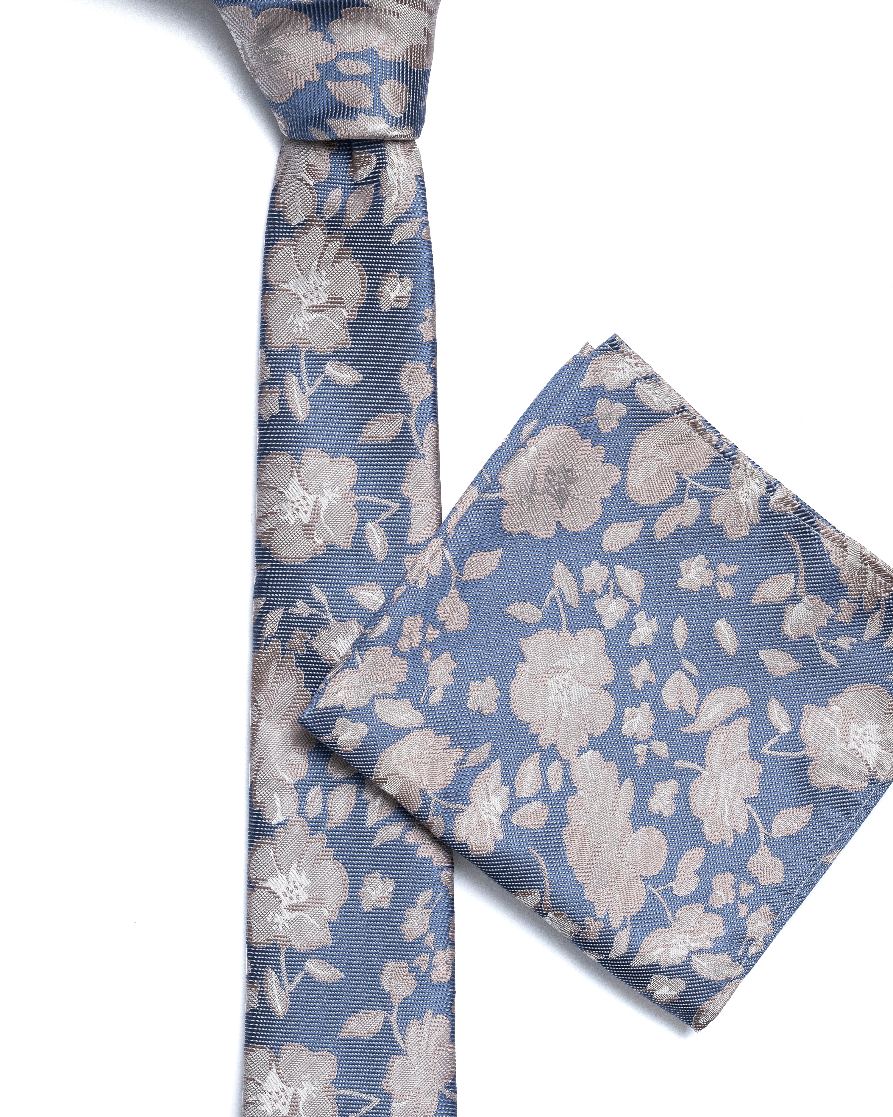 Blue Floral Print Tie - Image 3