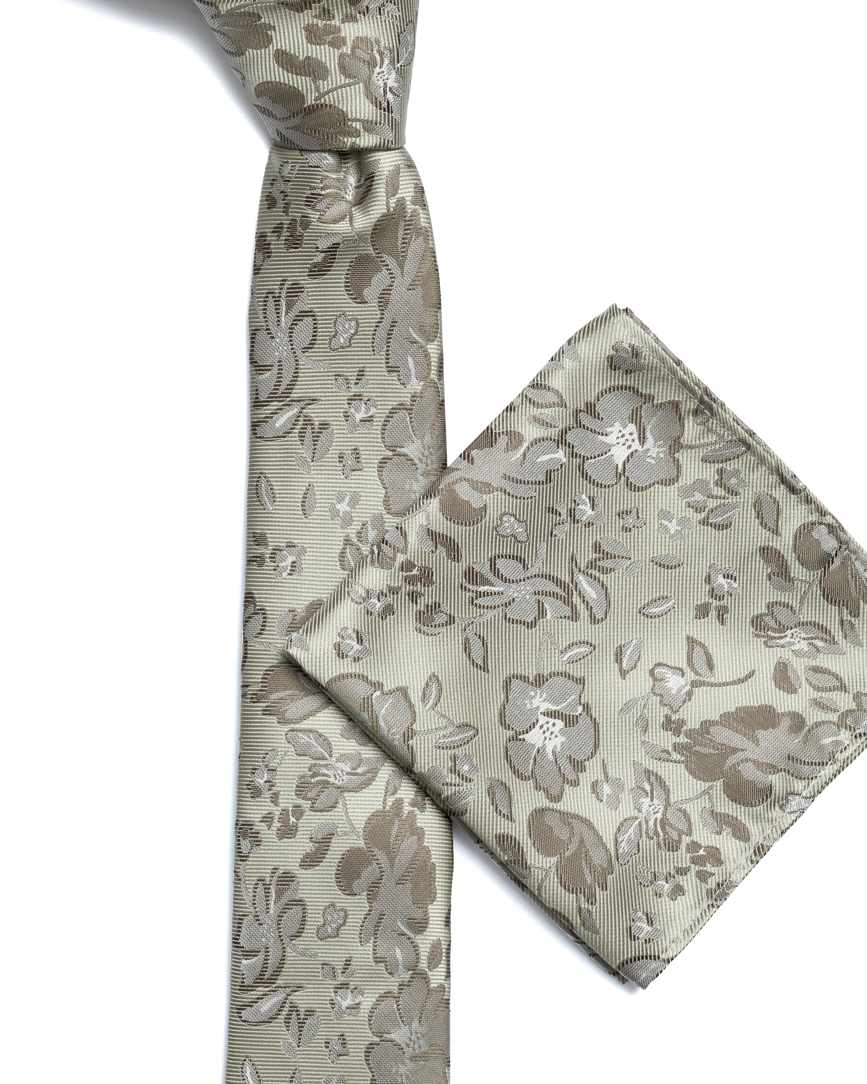 Green Floral Print Tie - Image 3