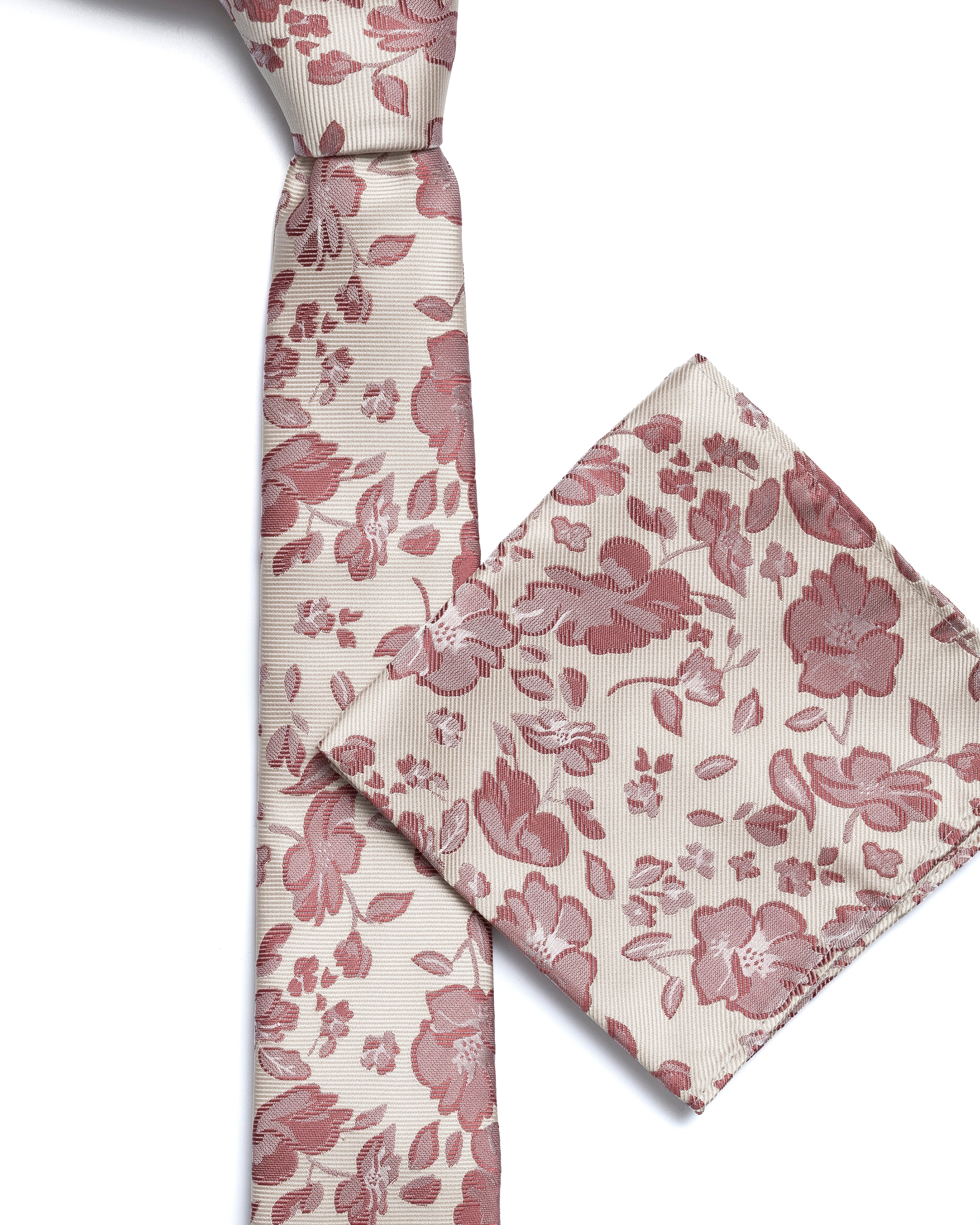 Ivory Floral Print Tie - Image 3