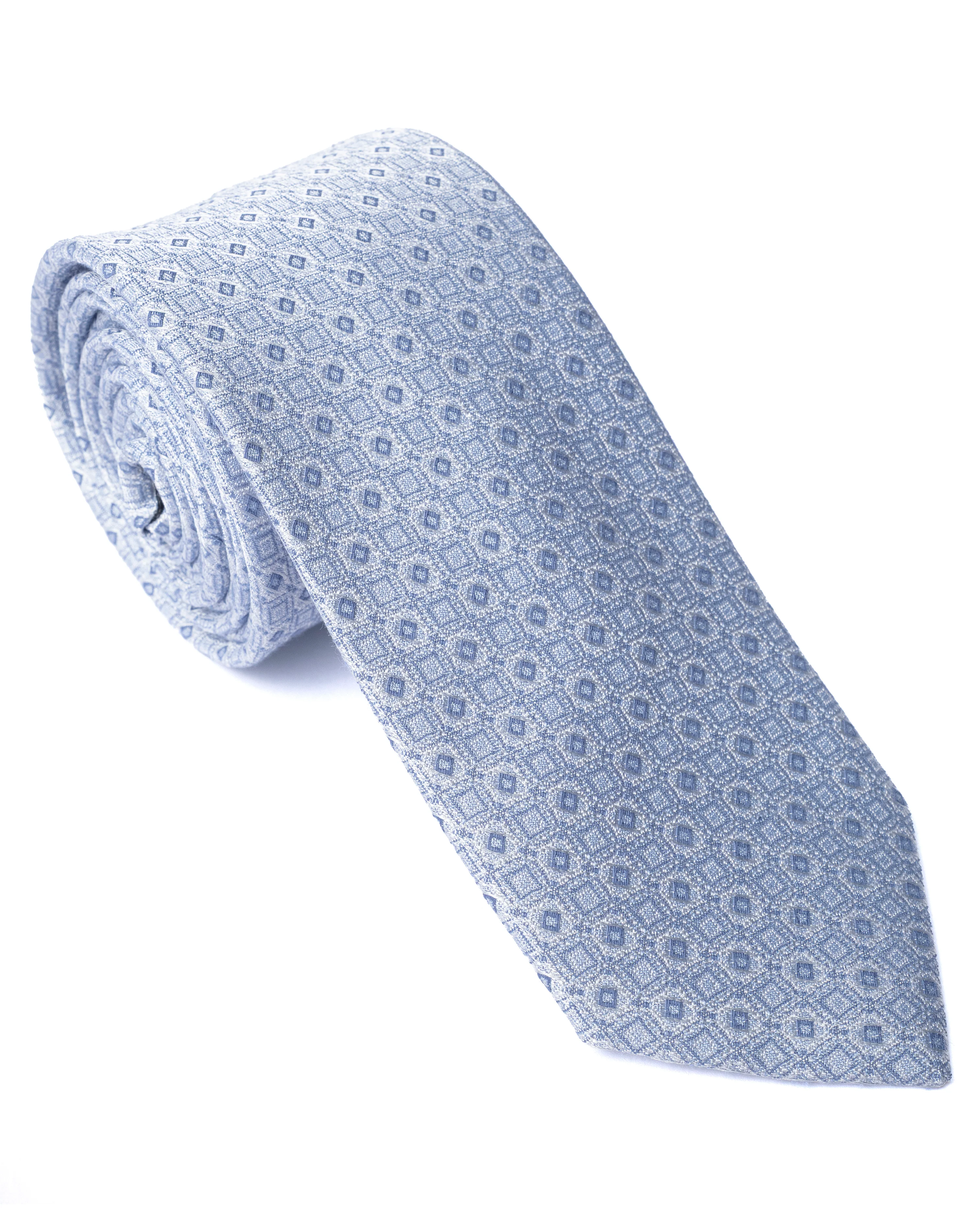 Blue Print Silk Tie