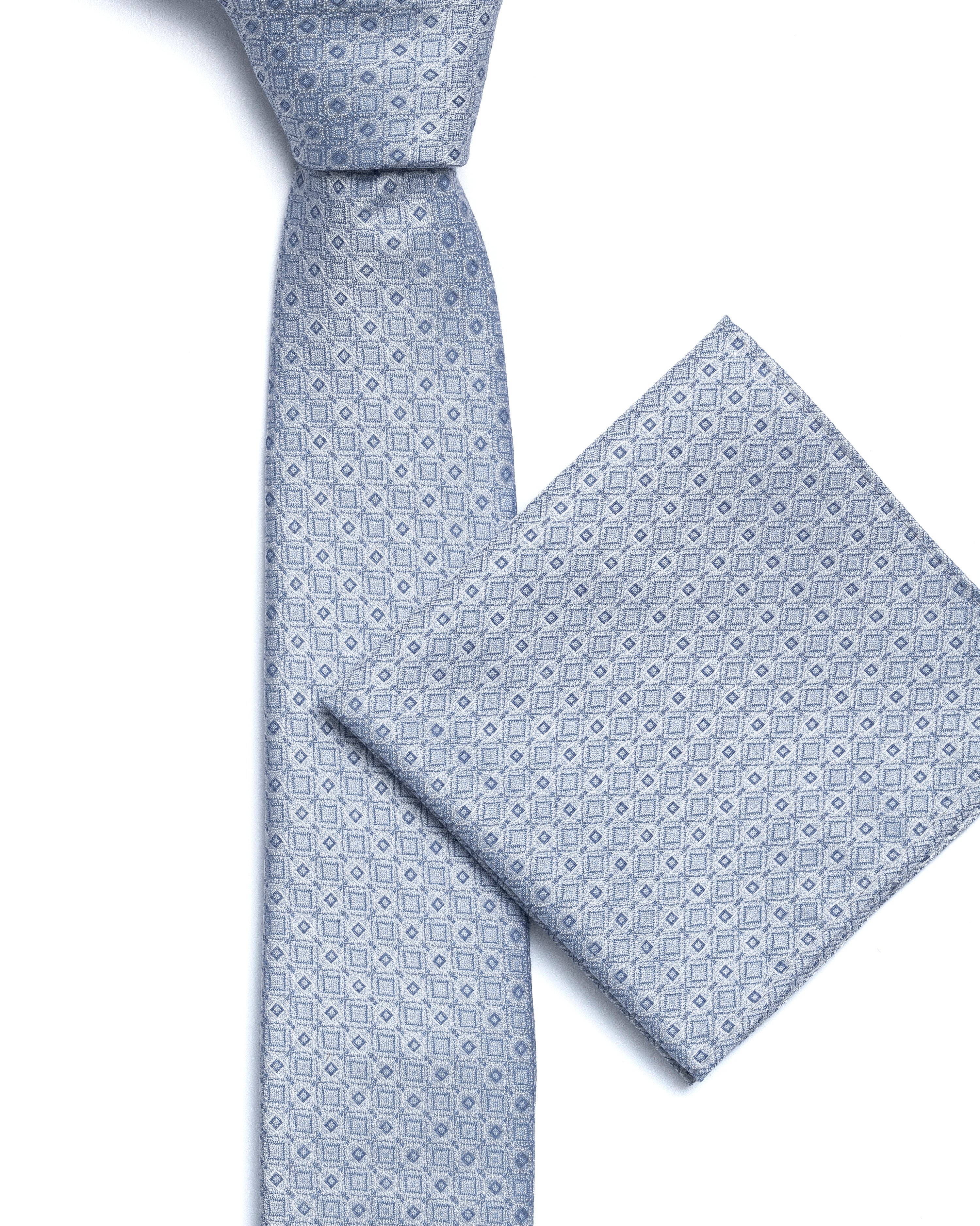 Blue Print Silk Tie - Image 3