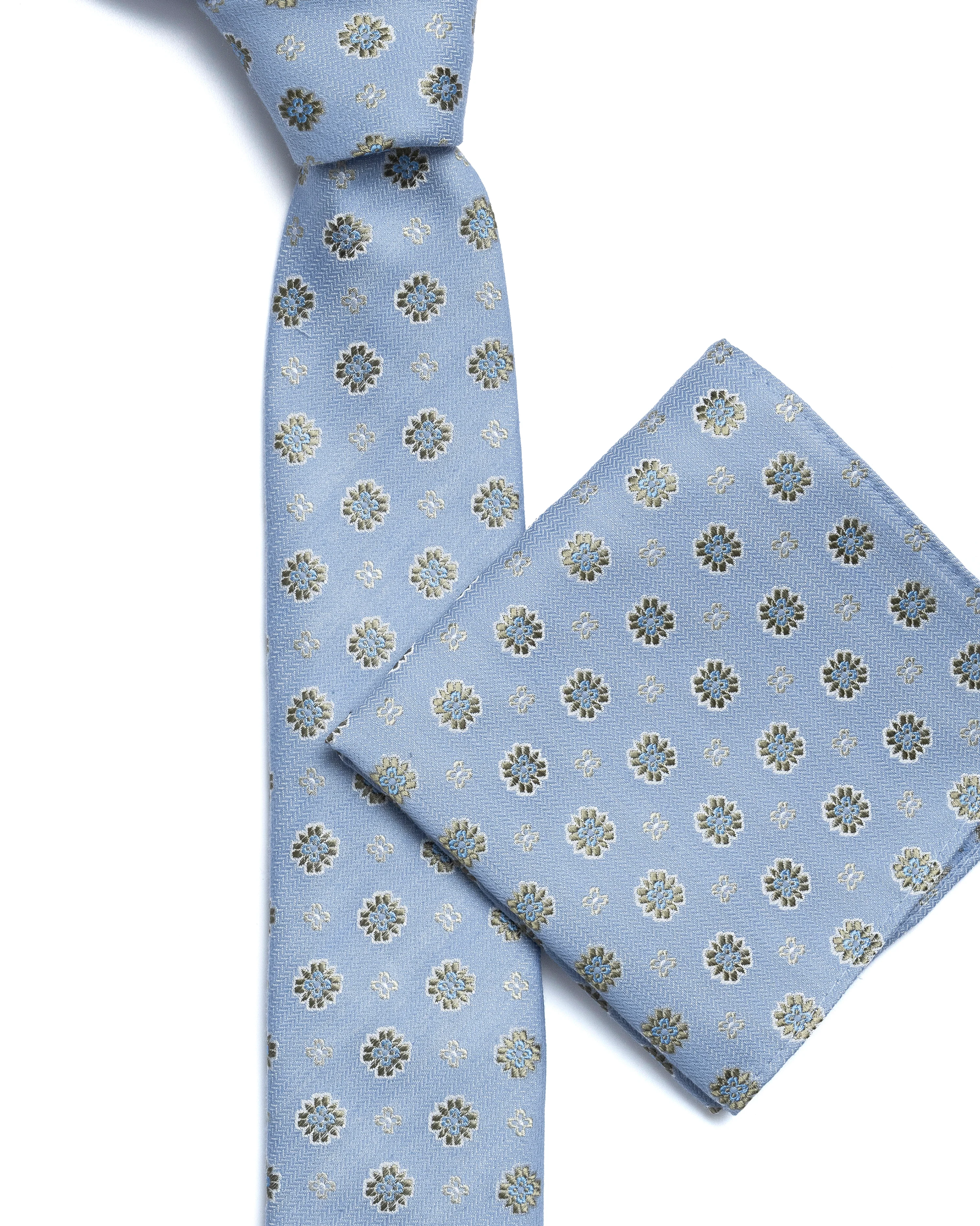 Blue Floral Silk Tie - Image 3