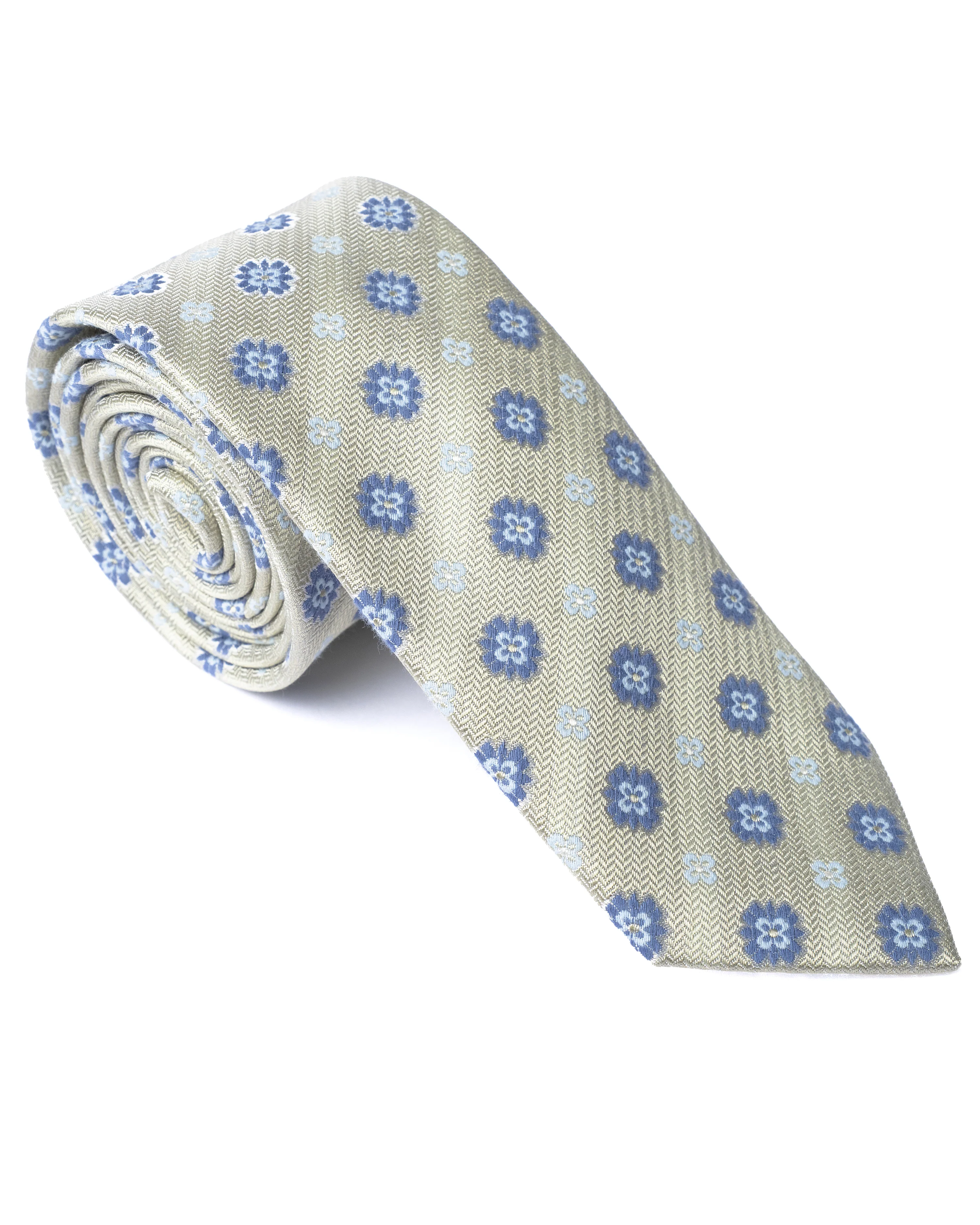 Green Floral Silk Tie