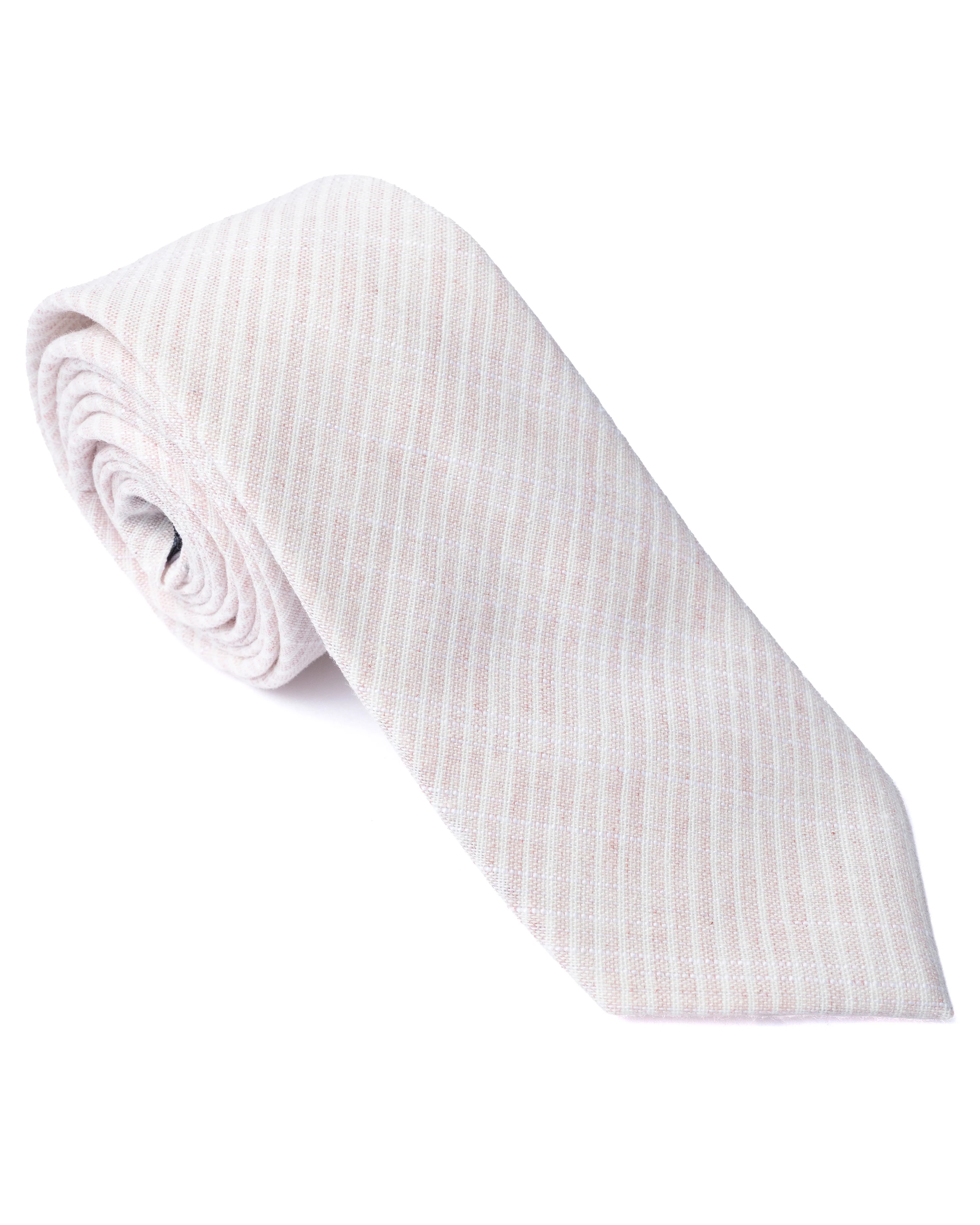 Pink Stripe Cotton-Linen Tie