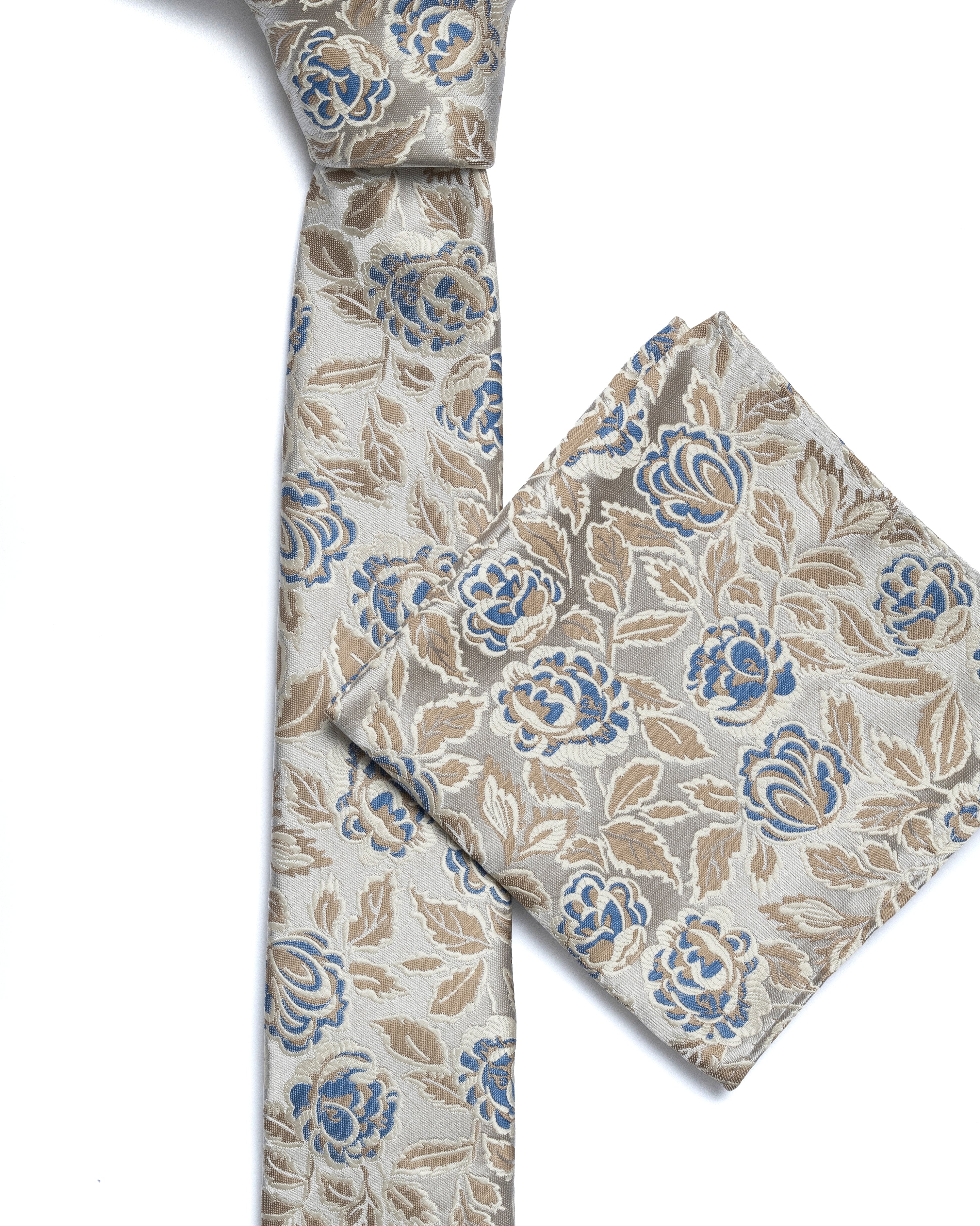 Biege Floral Tie - Image 3