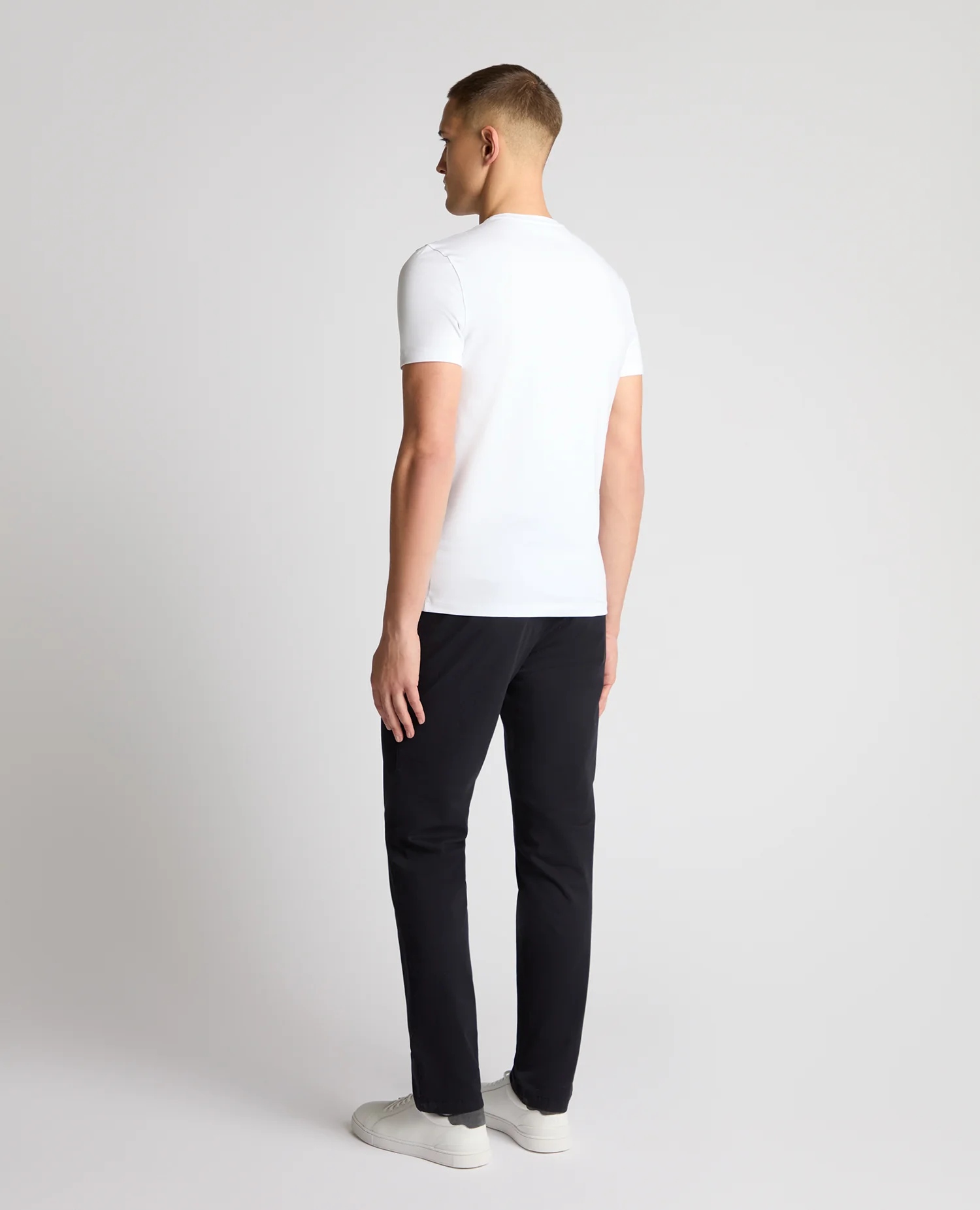 Navy Slim Leg Cotton-Stretch Chinos - Image 3
