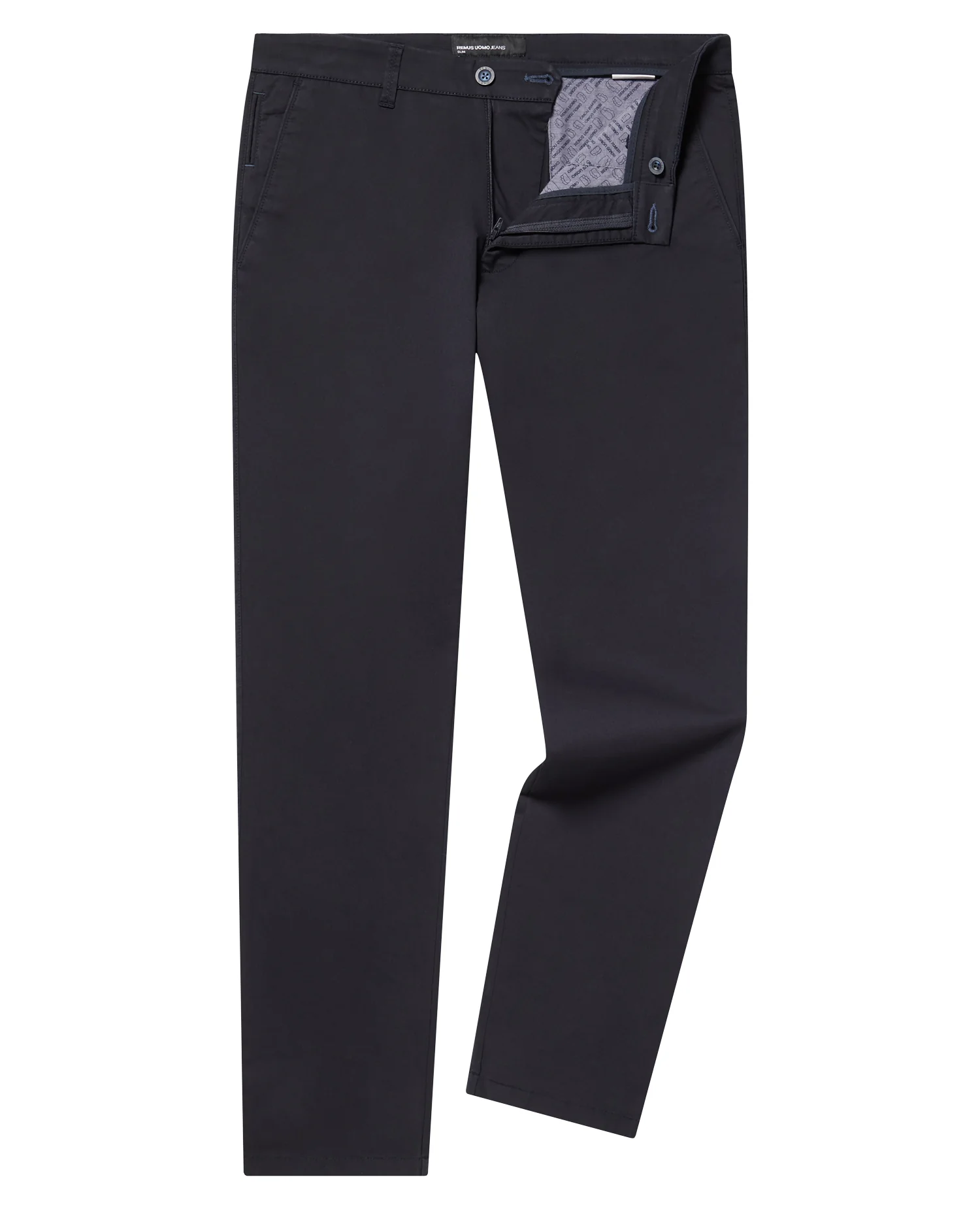 Navy Slim Leg Cotton-Stretch Chinos - Image 5