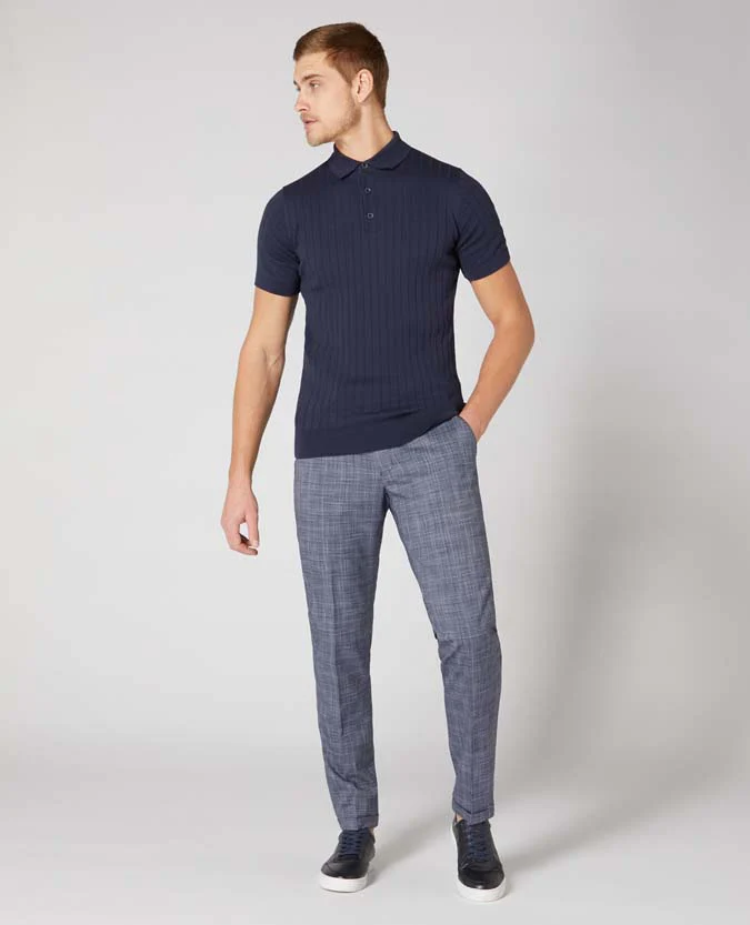 X-Slim Leg Checked Stretch Trouser - Image 2