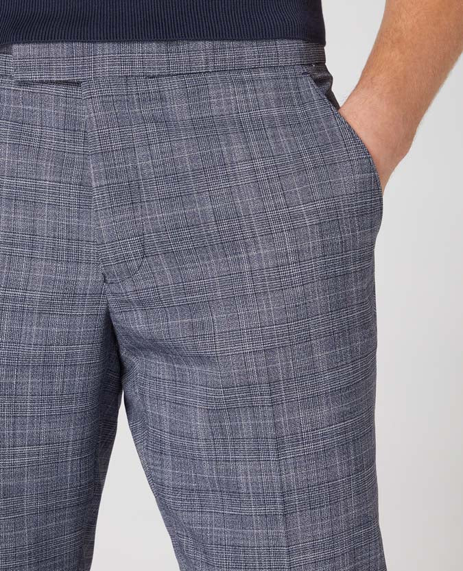 X-Slim Leg Checked Stretch Trouser - Image 3
