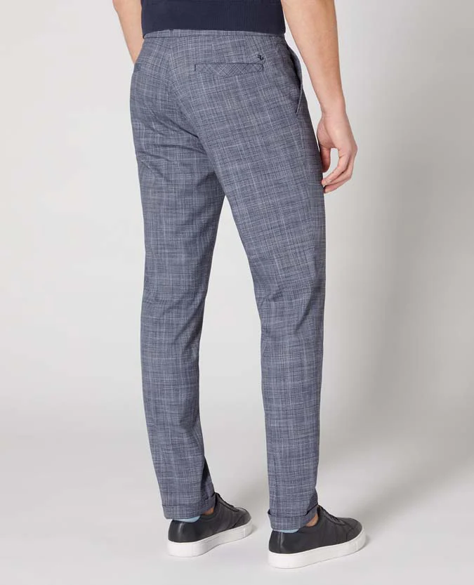 X-Slim Leg Checked Stretch Trouser - Image 4