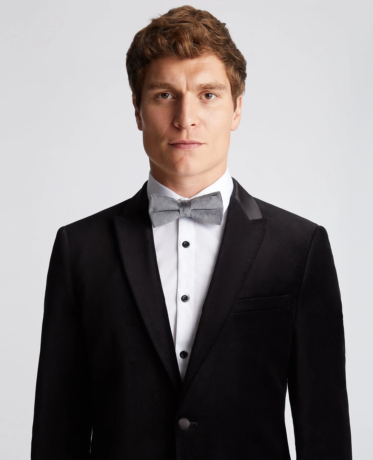 Grey Velvet Bow Tie - Image 3