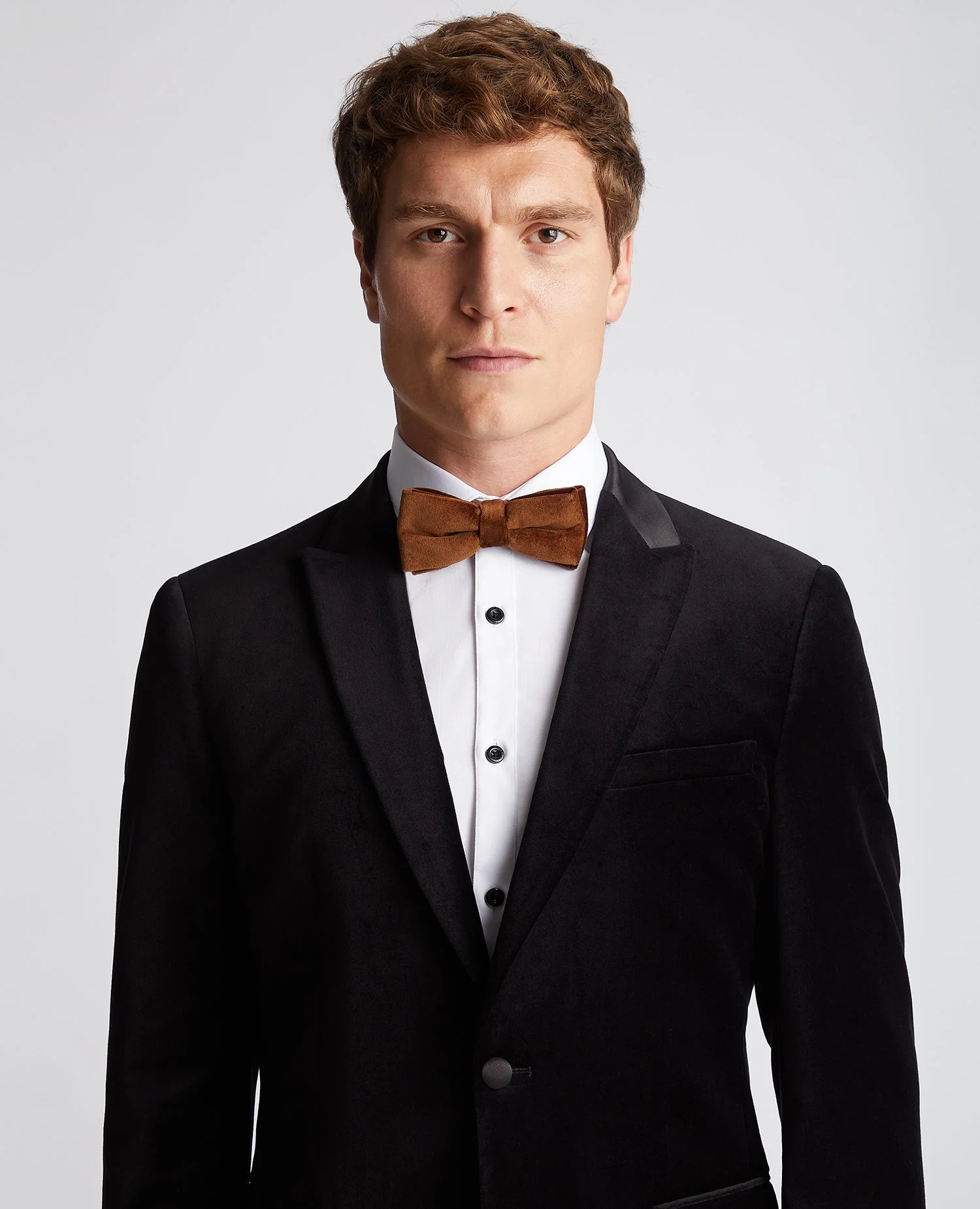 Toffee Velvet Bow Tie - Image 3
