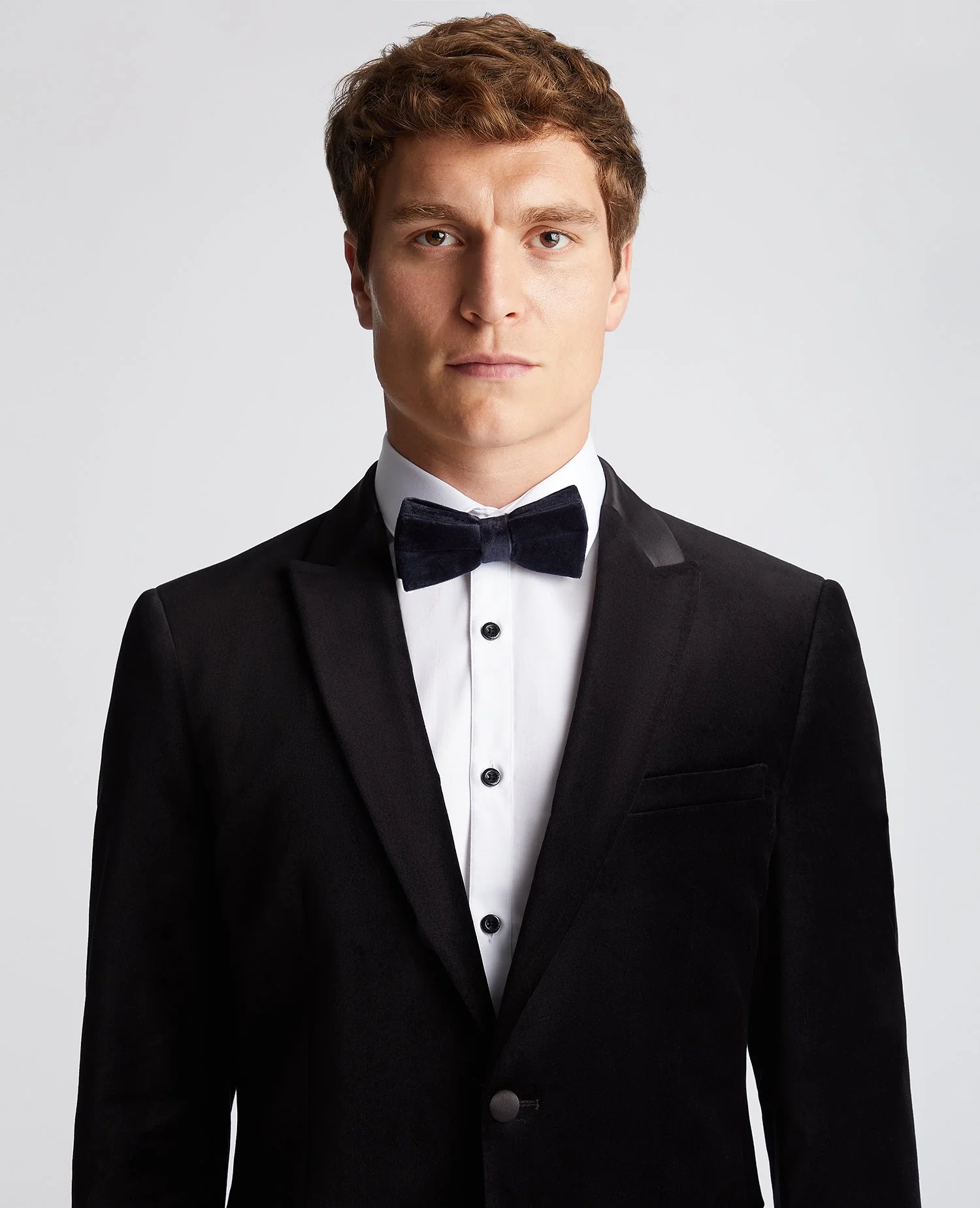 Navy Velvet Bow Tie - Image 3