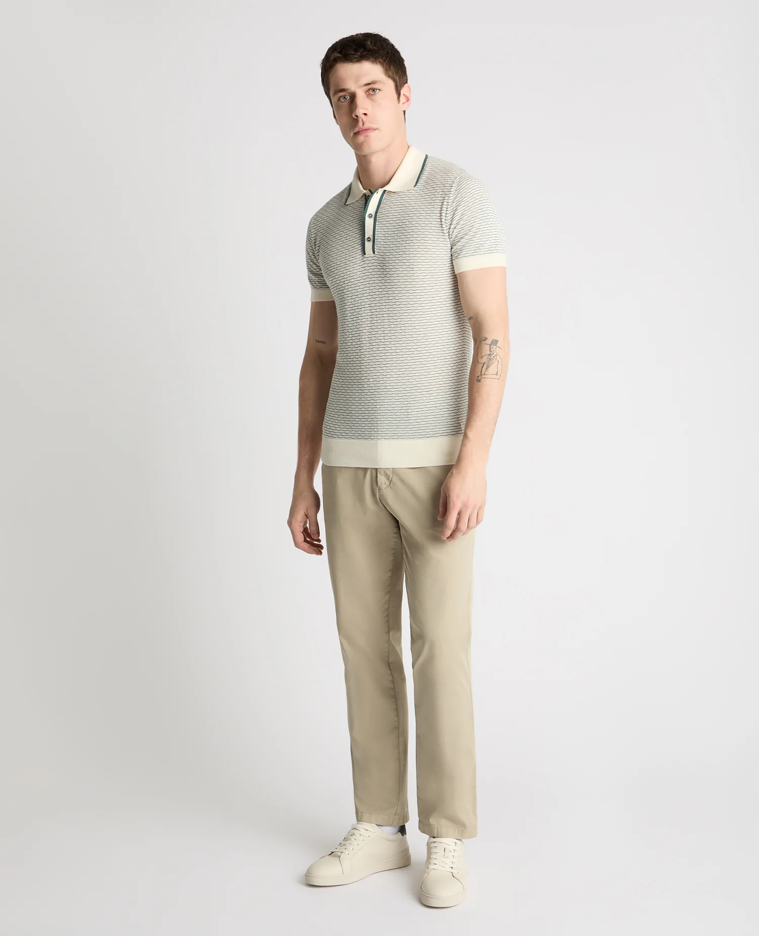 Wave Print Knit Polo - Image 3