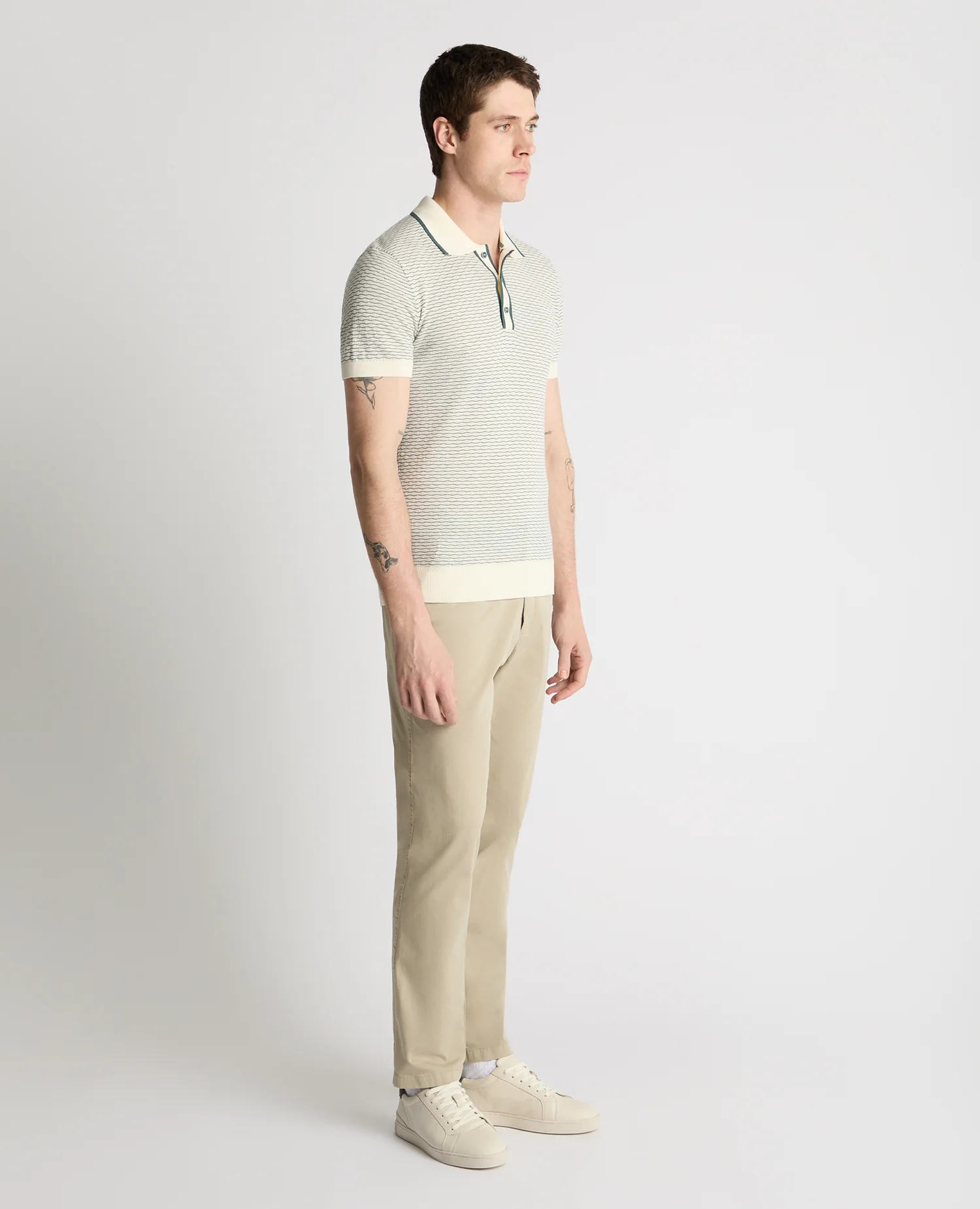 Wave Print Knit Polo - Image 5