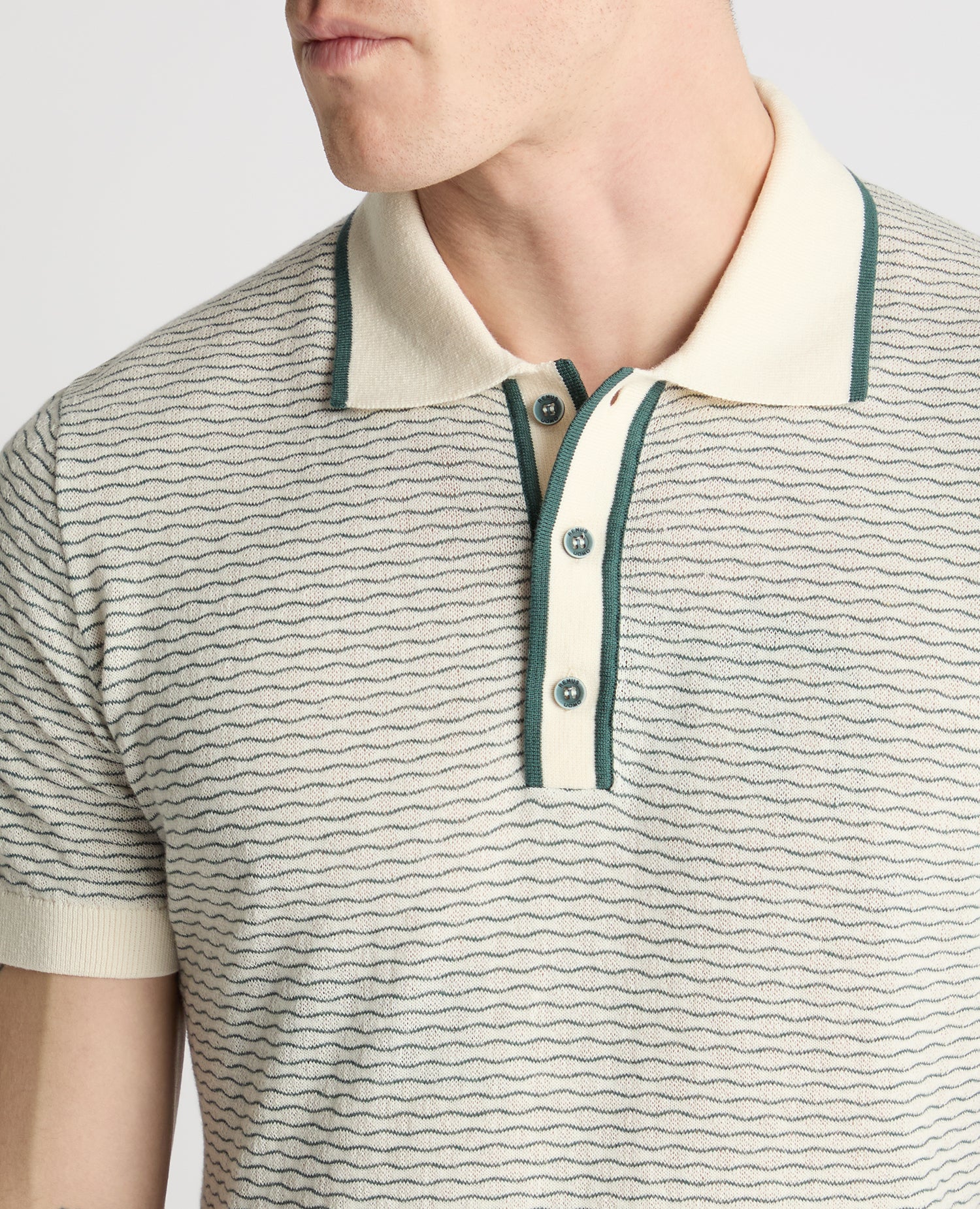 Wave Print Knit Polo - Image 6