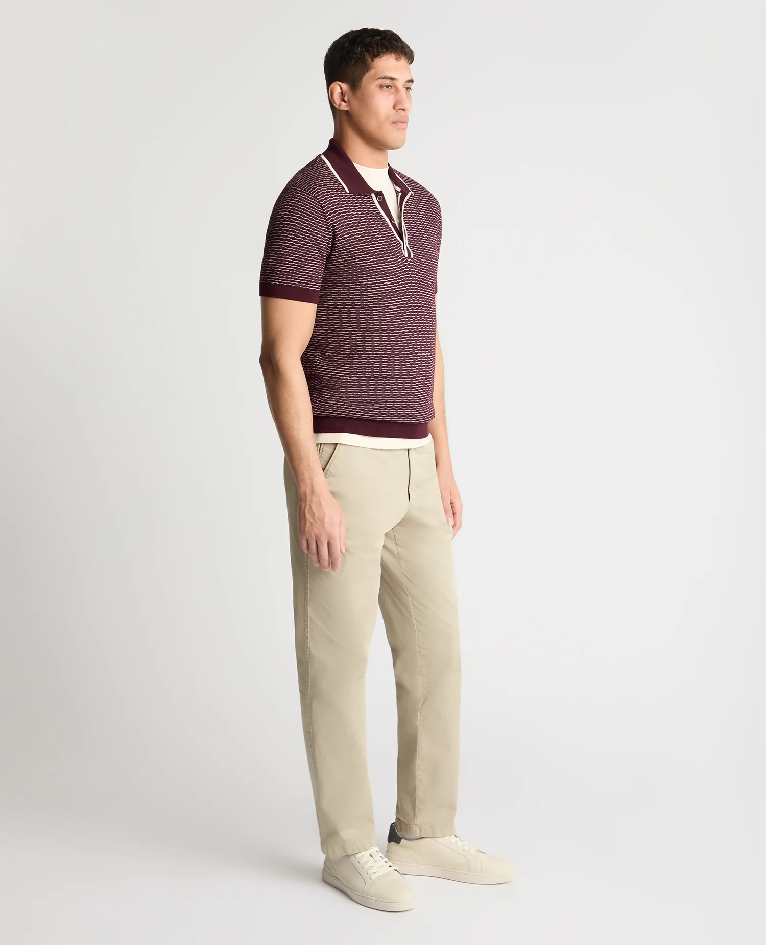 Wave Print Knit Polo - Image 4