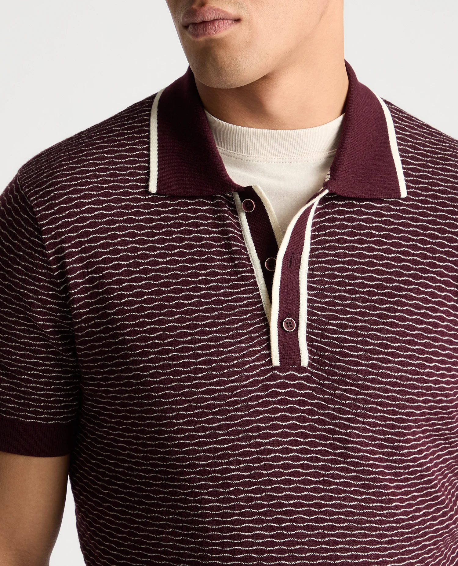 Wave Print Knit Polo - Image 5