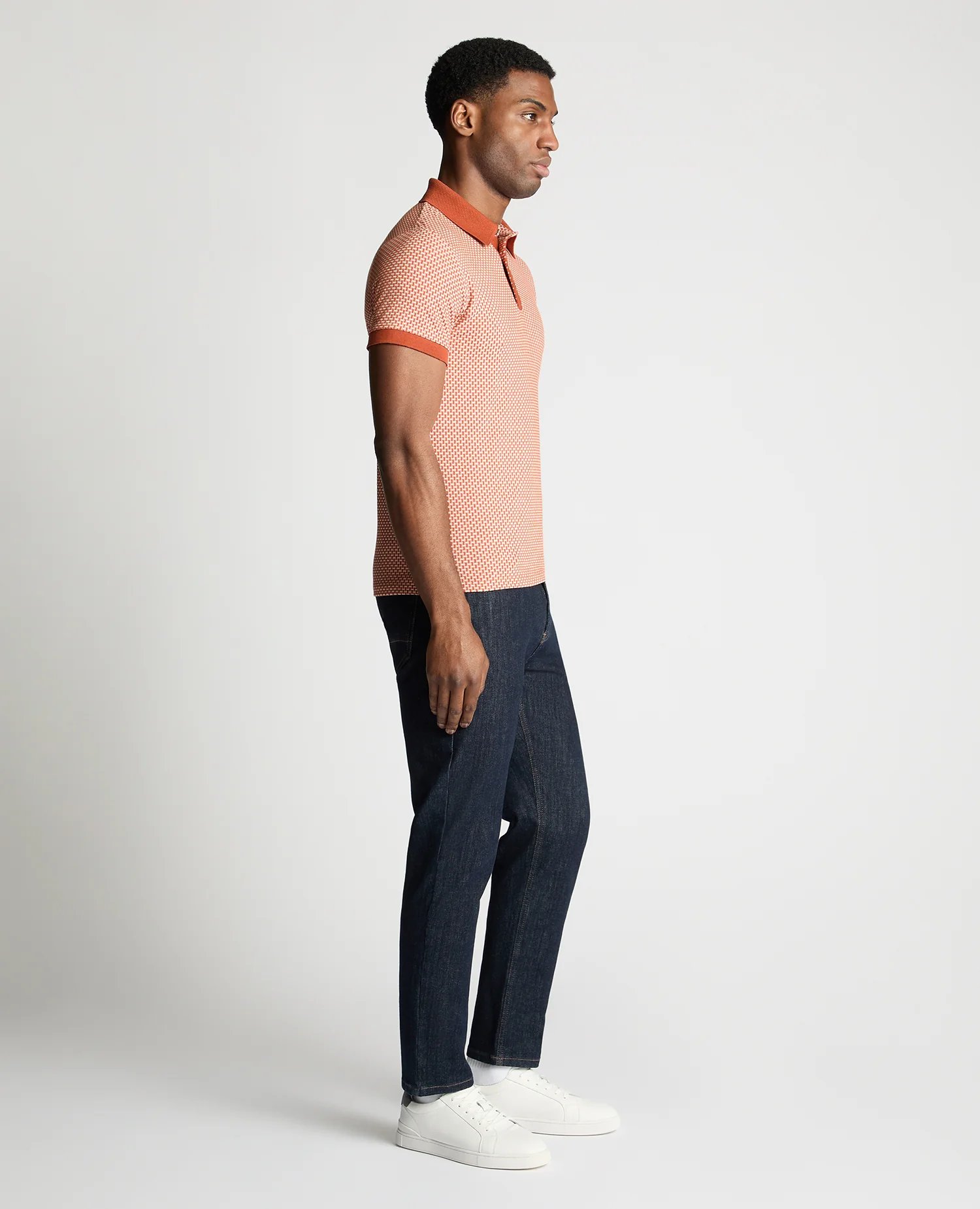 Weave Design Stretch Polo Shirt - Image 4