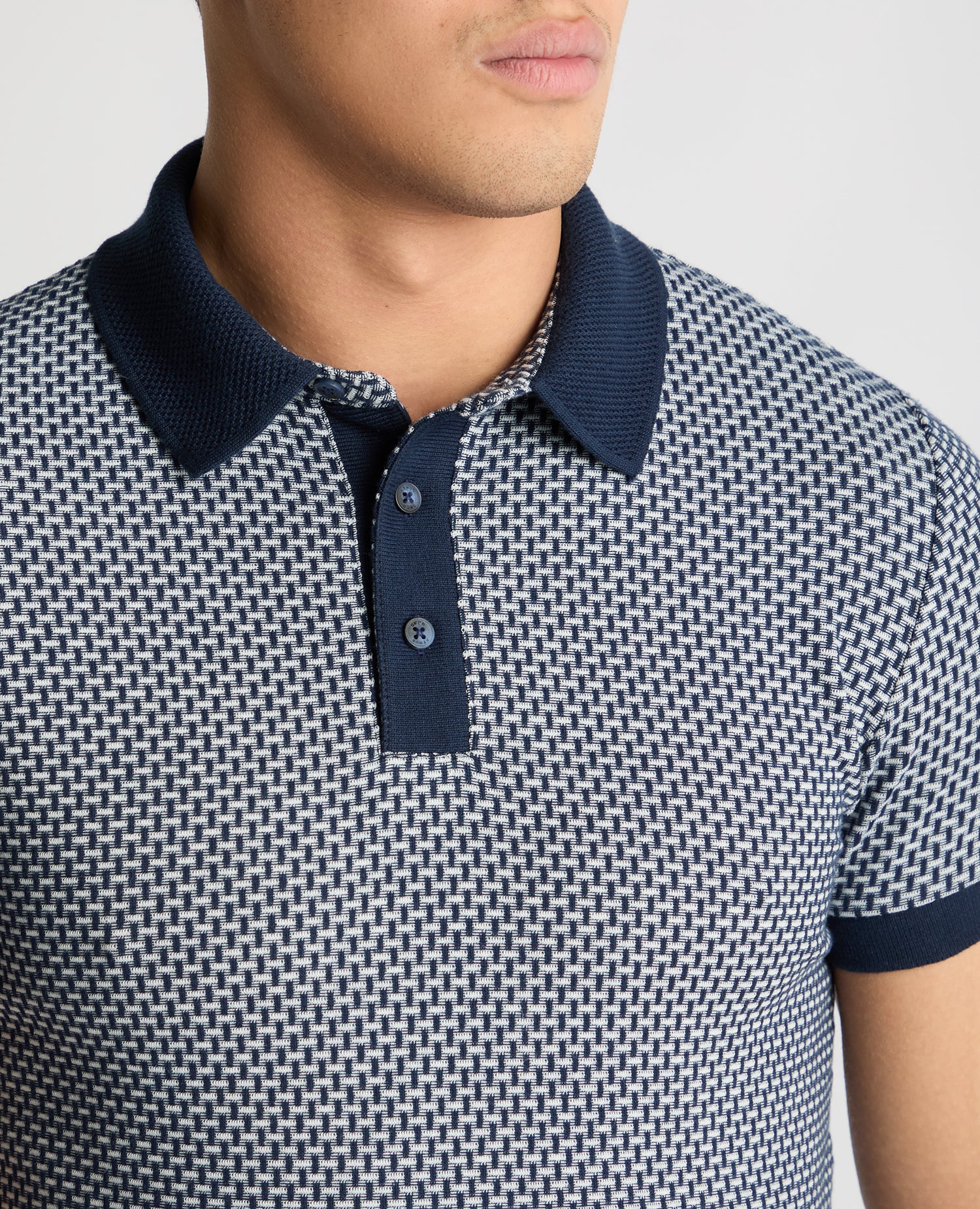 Weave Design Stretch Polo Shirt - Image 5