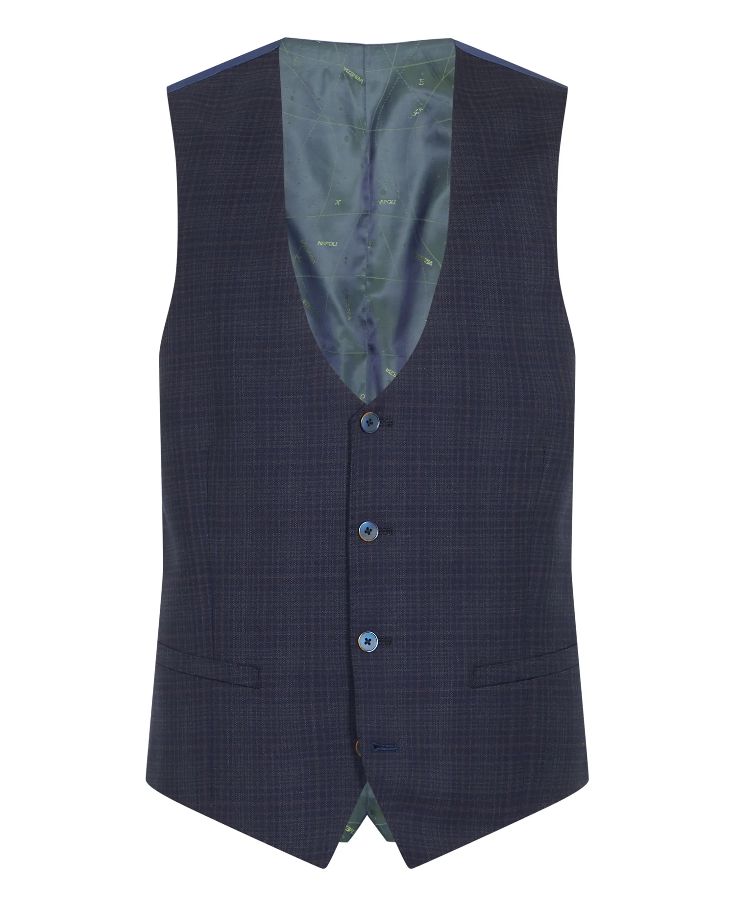 X-Slim Fit Checked Wool Rich Mix and Match Waistcoat