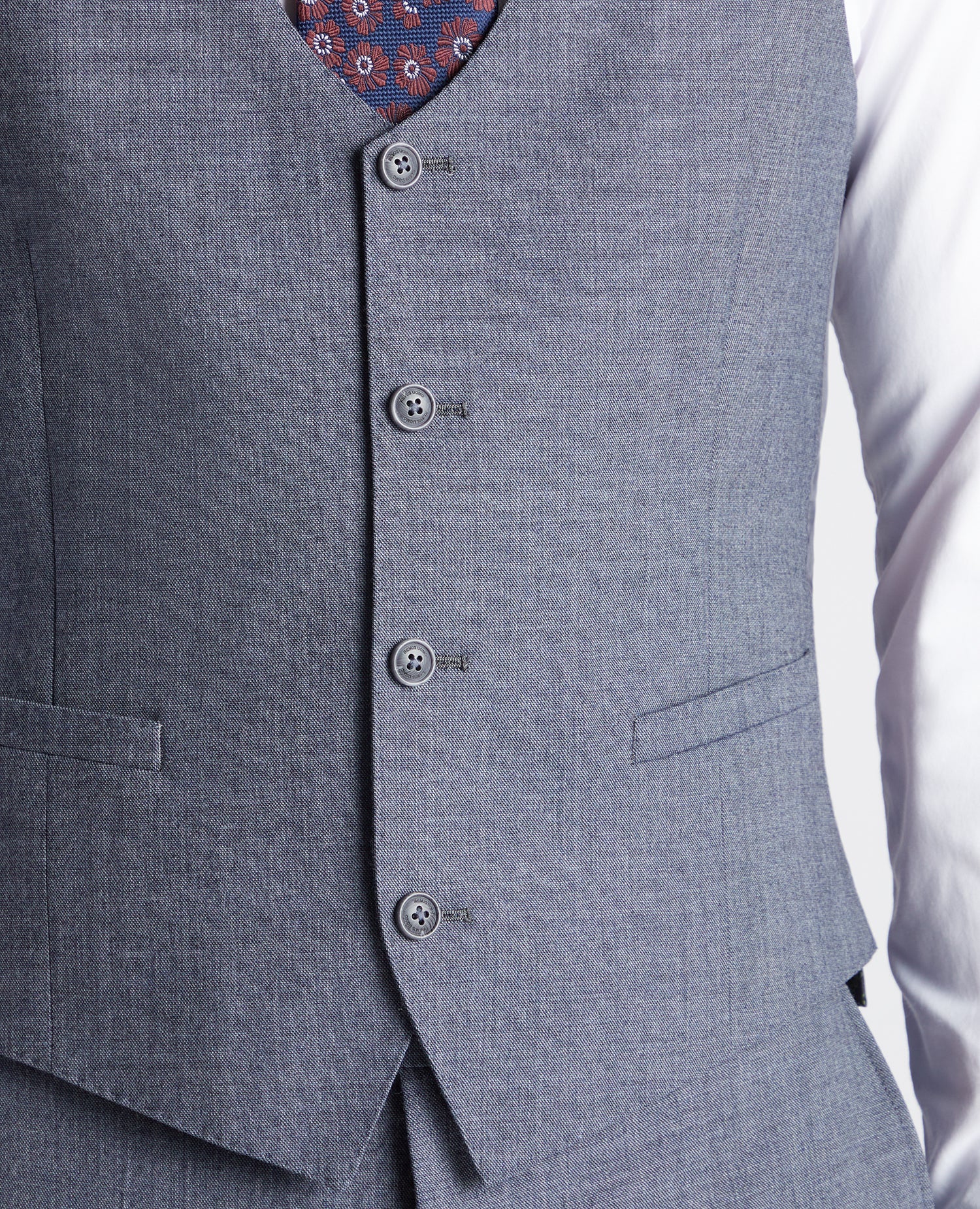 X-Slim Fit Wool Blend Mix And Match Suit Waistcoat - Image 4